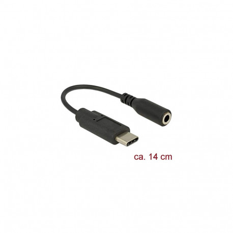 USB 2.0 adapter USB-C pistik > 3,5mm kõrvaklapipesa 14cm, must