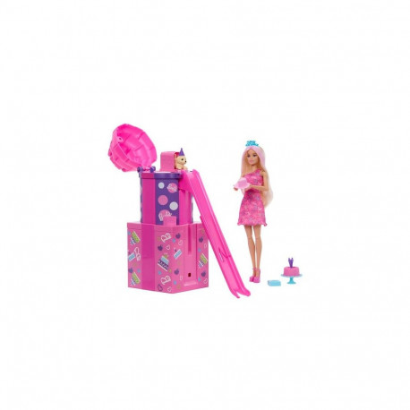 Barbie Rise &amp; Surprise Pet Birthday Series Doll &amp; Accessories with Slide &amp; S