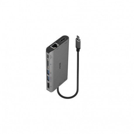 Lindy DST-Mini XT, USB-C Laptop Mini Docking Station with Single Display (4K) or Dual Display (Full 