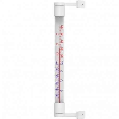 Bioterm 020202 Akna termomeeter, -50°C kuni +50°C, 22cm, valge, liimikinnitus, plastik