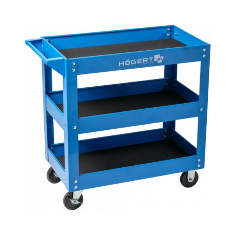 Hogert HT7G570 workshop trolley, 3 levels, 730x384x80 mm, 110 kg, 4 wheels, 2 swivel, PVC