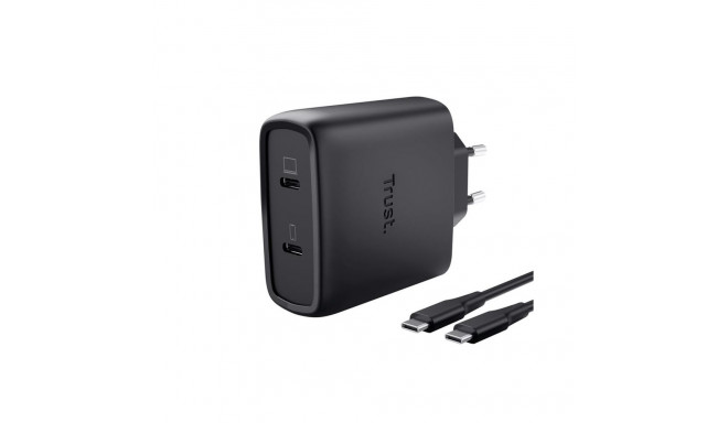 AC adapter Trust, GaN, 2xUSB-C, PD  5-20V/65W