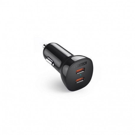 Charger CHOETECH 2xUSB-C: 12-24V, 40W, QC3.0 + PD