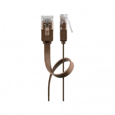 Goobay CAT 6 Flat Patch Cable, U/UTP, dark brown 2 m