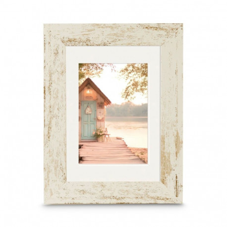 Hama plastikraam 193344 cottage 13x18 koos passepartuuga, antikvalge