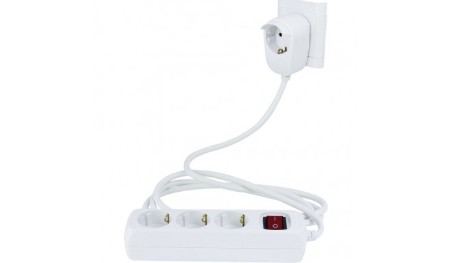 REV MultipleSocketOutlet 3+1fold 2m + switch, white, Powersplit