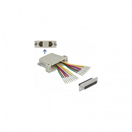 D-Sub HD 44 Pin krimbitav pesa 2 x RJ45 pesaga koos paigalduskomplektiga, beež