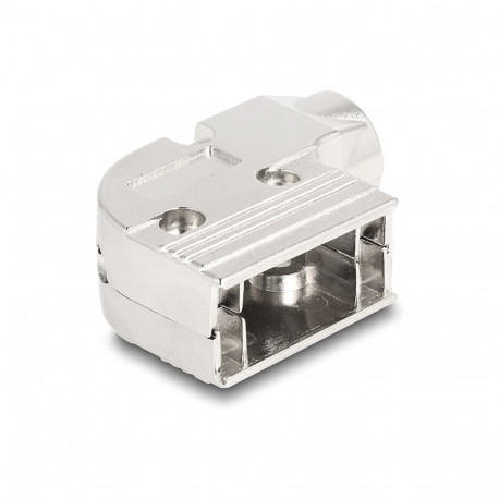 "Gehäuse für D-Sub 9 Pin Stecker / Buchse 90° gewinkelt Zinklegierung"