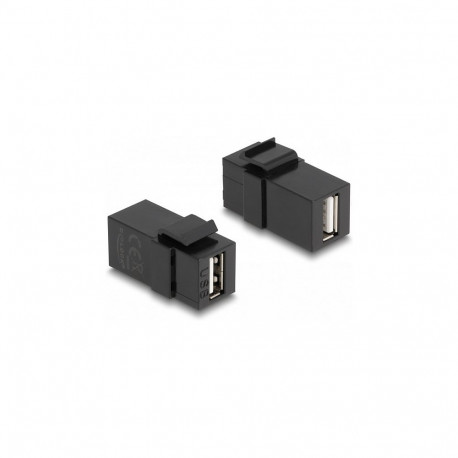 "Keystone Modul USB 2.0 A Buchse zu USB 2.0 A Buchse schwarz"