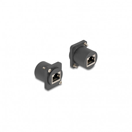 D-tüüpi moodul RJ45 pesa-pesa kruvidega, must