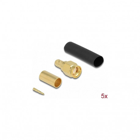 "SMA Stecker zum Crimpen LMR200 mit passendem Schrumpfschlauch - 5 Stück"