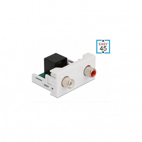 "Easy 45 Modul 2 x Cinch Buchse zu RJ45 Buchse 22,5 x 45 mm"