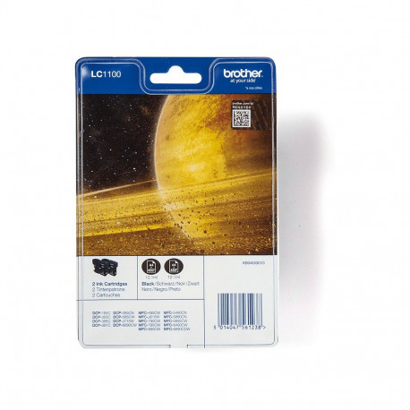 "Brother Tintenpatronen LC-1100BK Doppelpack Schwarz"