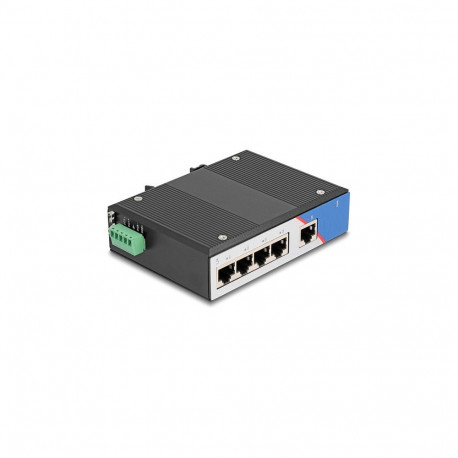 Tööstuslik 5-pordiline RJ45 Gigabit Ethernet lüliti DIN-liistule