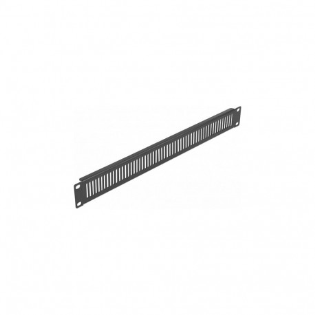 19" võrgukapi paneel õhutusavadega, vertikaalne, 1 HE, must