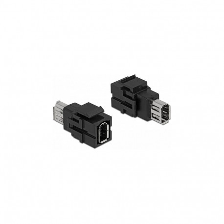 "Keystone Modul FireWire 6 Pin Buchse zu FireWire 6 Pin Buchse schwarz"