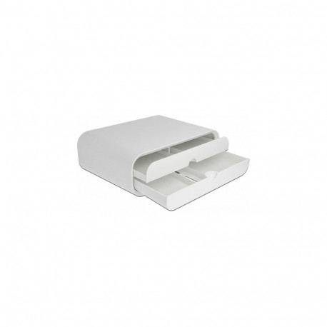 "Monitorständer mit zwei Schubladen weiß"