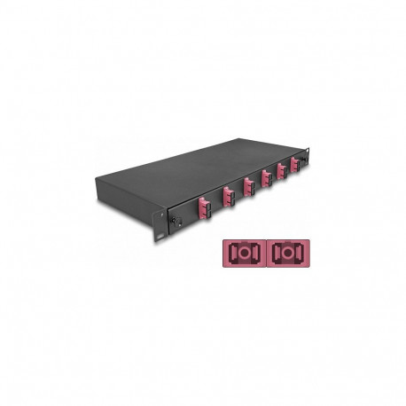 19" valguskaabli jätkukarp 6 x SC Duplex OM4 1HE komplekteeritud