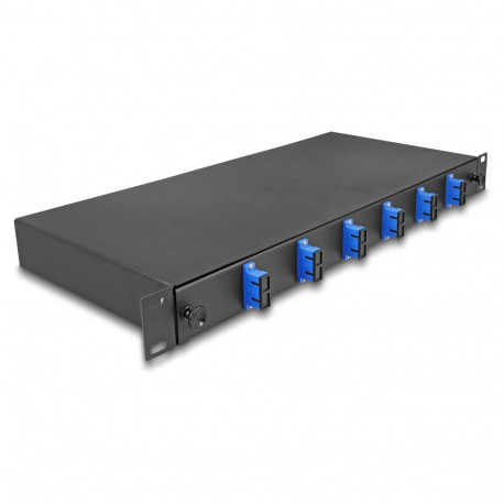 "19? LWL Spleißbox 6 x SC Duplex OS2 1HE komplett bestückt"