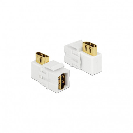 "Keystone Modul HDMI Buchse > HDMI Buchse 90° gewinkelt weiß"
