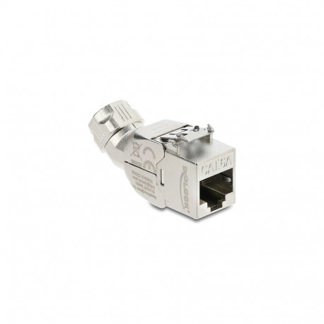 "Keystone Modul RJ45 Buchse zu LSA Cat.6A mit Metall Latch werkzeugfrei 45° winkelbar geschirmt"