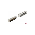 "D-Sub HD 44 Pin Stecker Metall, Lötversion, 2 Stück"