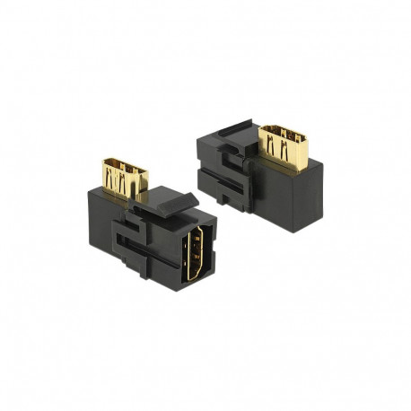 "Keystone Modul HDMI Buchse > HDMI Buchse 90° gewinkelt schwarz"