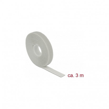 "Klettband auf Rolle L 3 m x B 13 mm grau"