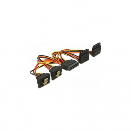 "Kabel SATA 15 Pin Strom Stecker mit Einrastfunktion > SATA 15 Pin Strom Buchse 2 x unten / 2 x oben