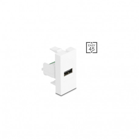 "Delock Easy 45 Modul USB 2.0 Typ-A Buchse zu Terminalblock weiß"
