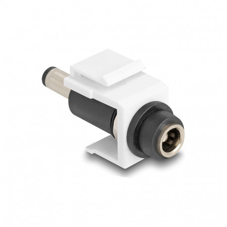 "Keystone Modul DC 5,5 x 2,5 mm Buchse zu DC 5,5 x 2,1 mm Stecker weiß"