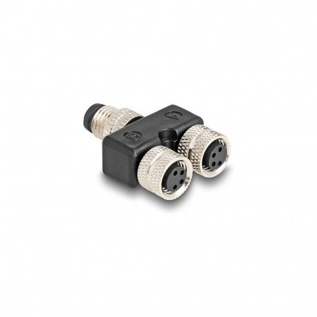 Delock M8 Y-jagaja A-koodiga 4 pin 1 x pistik kuni 2 x pesa paralleelühendus