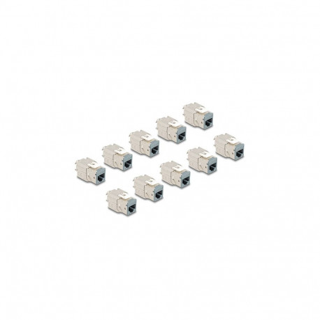 Delock Keystone moodul RJ45 pesa LSA Cat.6A tööriistavaba hall, 10 tk komplekt