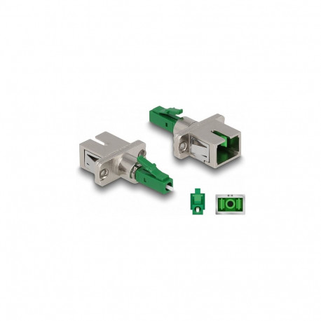 "Delock LWL Hybrid Kupplung LC Simplex Stecker zu SC Simplex Buchse grün"