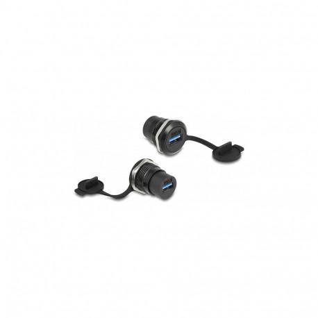 "Delock USB 3.2 Gen 1 Typ-A Einbaubuchse mit Staubschutzkappe"