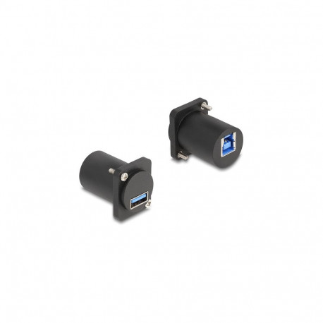 "D-Typ Modul USB 5 Gbps Typ-A Buchse zu Typ-B Buchse mit Schrauben schwarz"