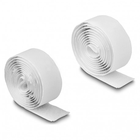 "Delock Klettband selbstklebend mit Haft- und Flauschband L 1 m x B 20 mm weiß"