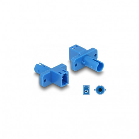 "Delock LWL Hybrid Kupplung LC Simplex Buchse zu ST Simplex Buchse blau"