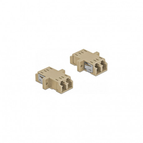 "Delock LWL Kupplung LC Duplex Buchse zu LC Duplex Buchse Multimode 2 Stück beige"