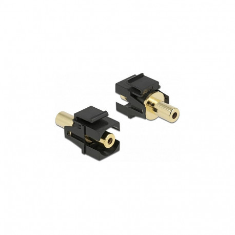 "Delock Keystone Modul Klinkenbuchse 3,5 mm 3 Pin zu Klinkenbuchse 3,5 mm 3 Pin vergoldet schwarz"