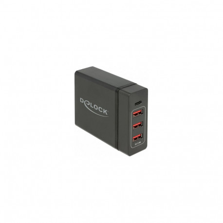 "Delock USB Ladegerät 1 x USB Type-C™ PD 3.0 + 3 x USB Typ-A 60 W + 12 W"