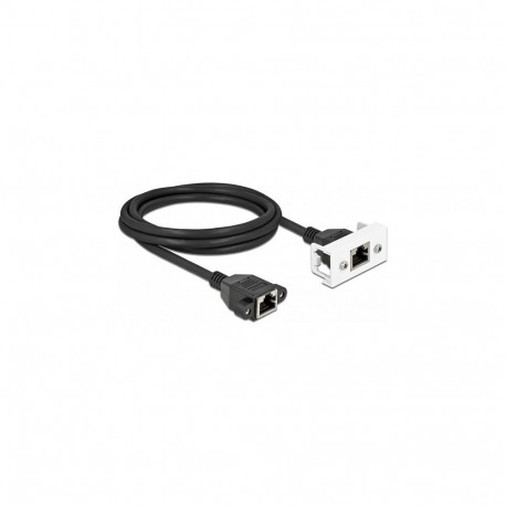"Delock Netzwerk Verlängerungskabel für Easy 45 Modul S/FTP RJ45 Buchse zu RJ45 Buchse Cat.6A 2 m sc