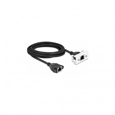 Delock võrgu pikenduskaabel Easy 45 moodulile S/FTP RJ45 pesa - RJ45 pesa Cat.6A 3 m must / valge