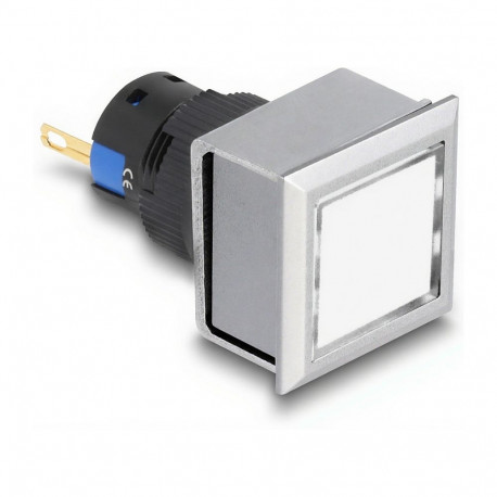 16 mm plastikust valge kandiline märgutuli, joodetav versioon