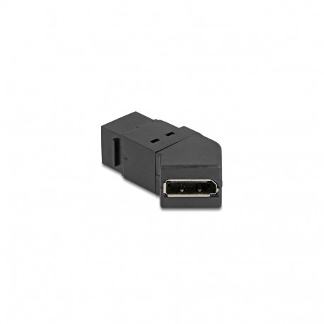 "Keystone Modul Mini DisplayPort Einbaubuchse zu DisplayPort Buchse 45° gewinkelt 8K 30 Hz schwarz"