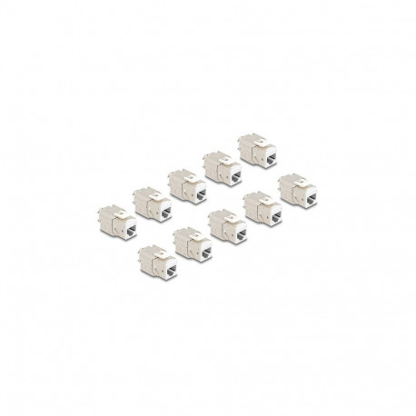 "Keystone Modul RJ45 Buchse zu LSA Cat.6A werkzeugfrei weiß Set 10 Stück"