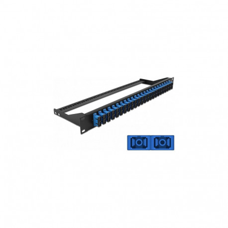 19" LWL patch-paneel 24 pordiga SC Duplex, sinine