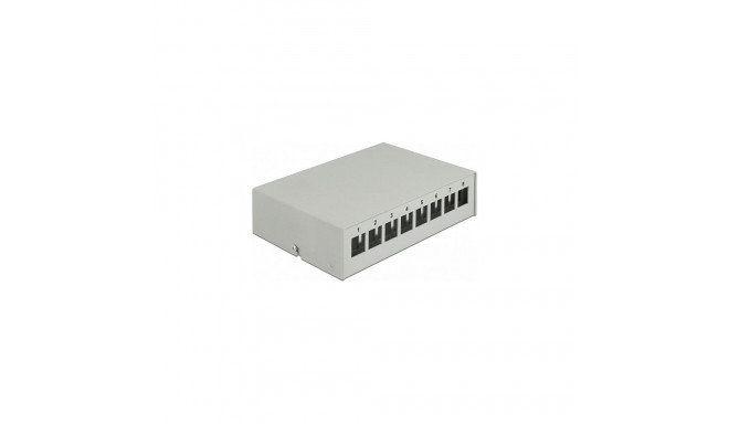 "Delock Keystone Patchpanel 8 Port grau"