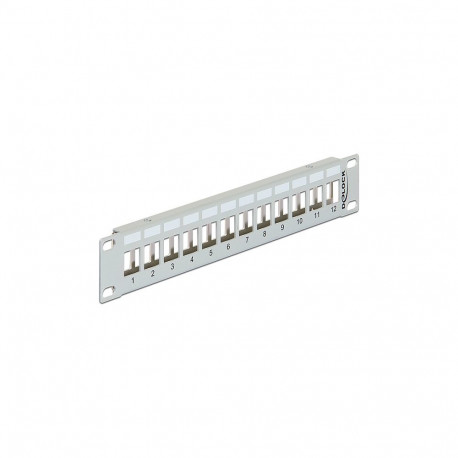 "Delock 10? Keystone Patchpanel 12 Port Metall grau"