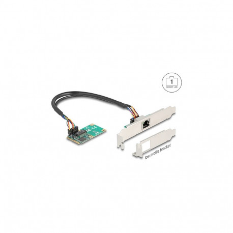 "Mini PCIe I/O PCIe full size 1 x RJ45 Gigabit LAN"